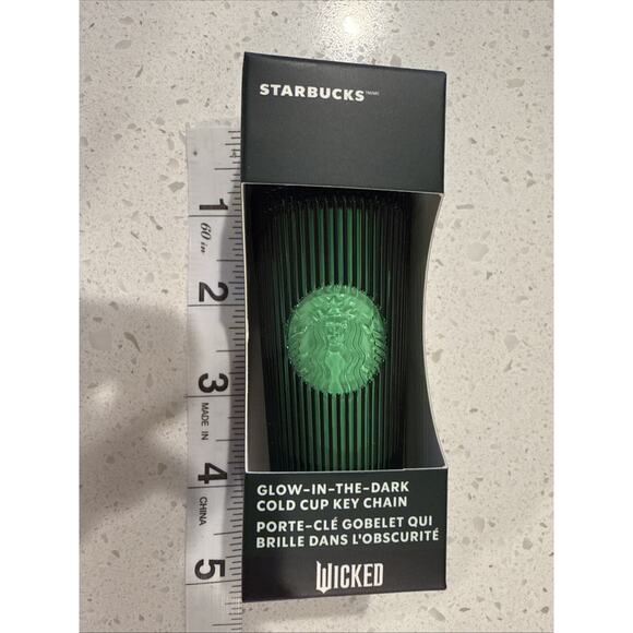 Starbucks Wicked Glow In The Dark Green Keychain Mini Ornament - Picture 3 of 7